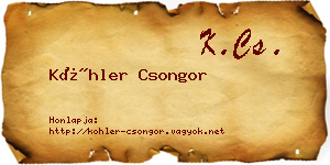 Köhler Csongor névjegykártya