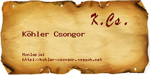 Köhler Csongor névjegykártya
