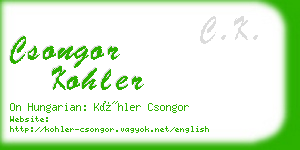 csongor kohler business card